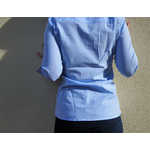 chemise femme bleue col mao imprimée