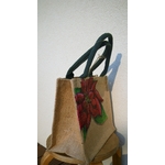sac en jute avec poinsettia