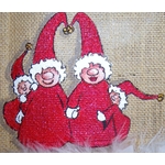 petit sac jute avec lutins de Noël