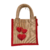 Petit sac en jute avec des coeurs peints à  la main par Elles et No.