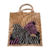 Sac en jute avec zèbres scintillants peints  à la main par Elles et No.