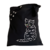 Tote bag noir avec chat peint à la main anses courtes par Elles et No.
