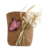porte-plante en jute avec un bouquet de fleurs séchées et un papillon peint main (1)