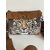 petit sac à bandoulière en coton enduit avec une tête de léopard peinte à la main par Elles et No.