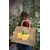 Elles et No. sac de plage en jute XL avec des gros citrons peints à la main