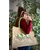 sac de plage en jute avec des transats verts peints à la main par Elles et No.