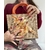 Sac en jute à anses oranges avec un chaton peint à la main par Elles et No.