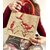 Sac en jute à anses rouges avec des ibis peints à la main par Elles et No.
