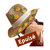 Chapeau en papier tissé avec des ananas dorés peints à la main par Elles et No.