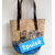 Sac en bambou tissé avec le petit port d'Erbalunga peint à la main par Elles et No.