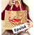 Sac en jute avec une tarte aux fraises peinte a la main par Elles et No.