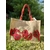 Sac de plage en jute avec des coquelicots peints à la main par Elles et No.