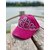 Casquette enfant rose avec une couronne argentée peinte à la main par Elles et No.