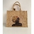 Sac XL jute paillette avec tête africaine (1)