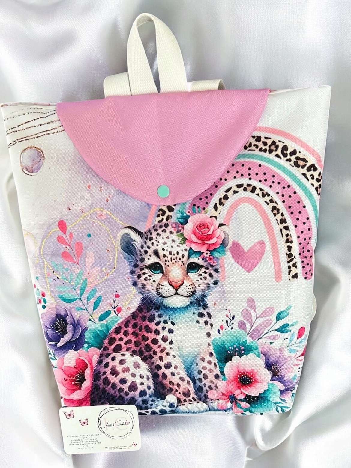 sac à dos léopard fait main
