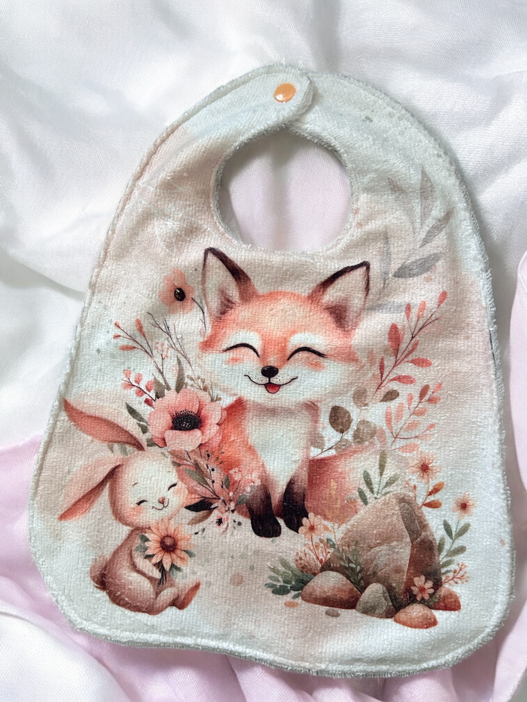 bavoir-renard-foret-bebe-naissance-lilou-creation