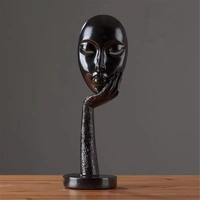 galerie glacis statuette le masque penseur noire