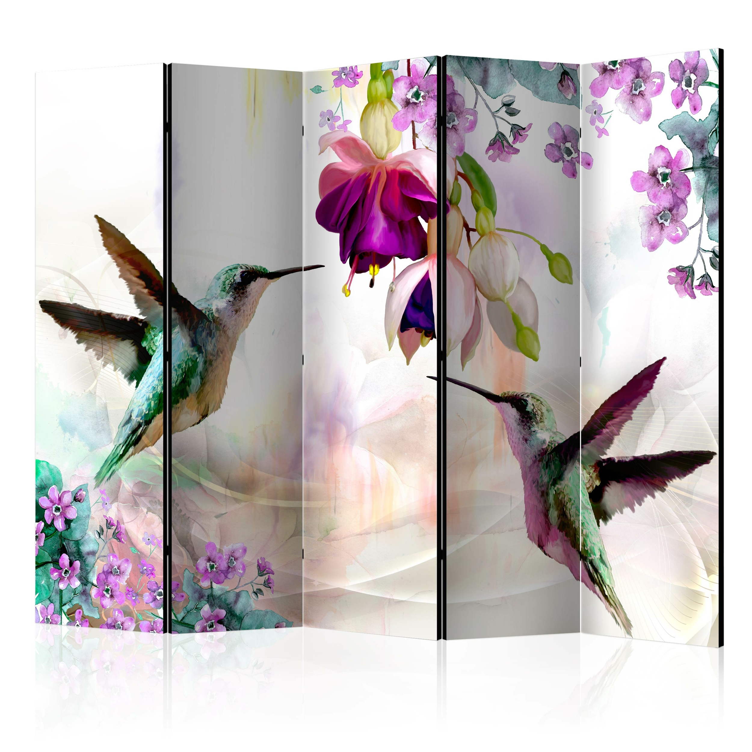 galerie glacis paravent l oiseau et les fleurs 5 panneaux