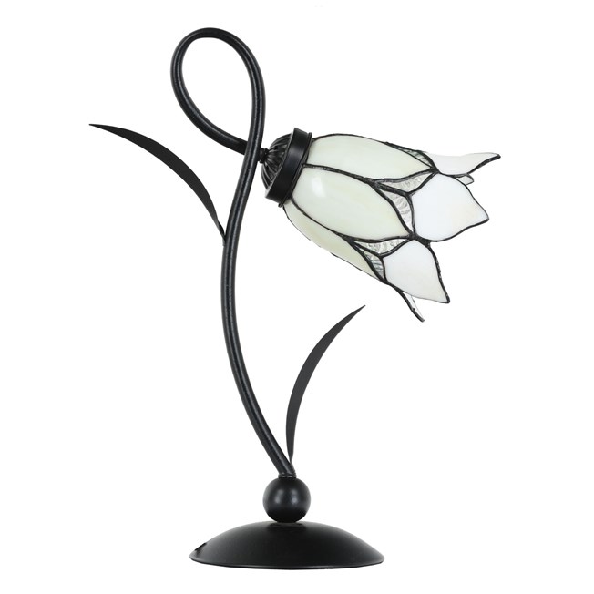 galerie glacis tiffany lampe de table lovely flower white romantic