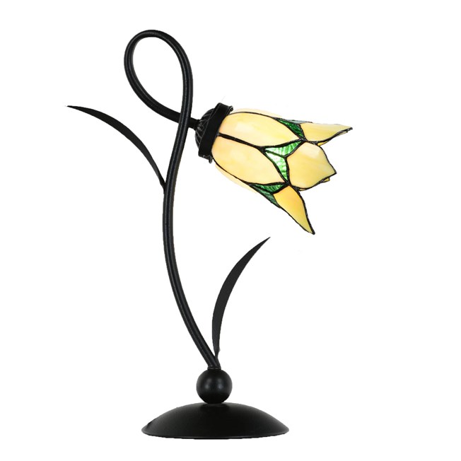 galerie glacis tiffany lampe de table lovely flower yellow romantic