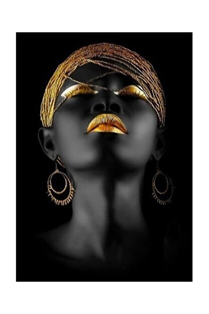 Portrait femme noire et or