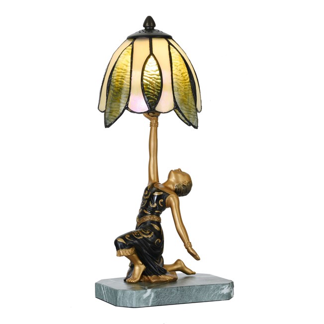 galerie glacis lampe de table Golden Art Deco Lady