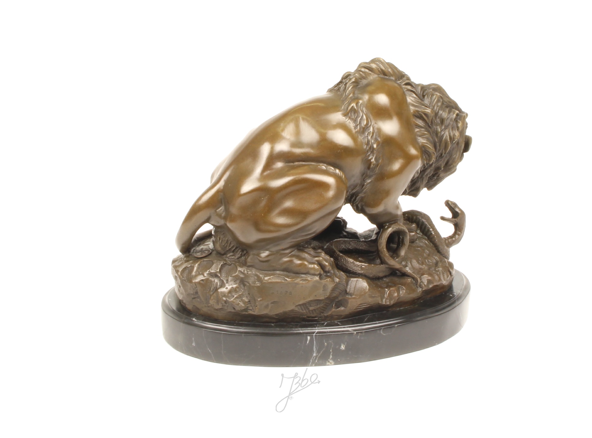 galerie glacis sculpture bronze le lion au serpent 24 cm 1