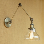 Vintage-industrie-Loft-E27-applique-murale-lampe-en-verre-clair-abat-jour-libre-ajuster-longs-bras