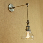 Vintage-industrie-Loft-E27-applique-murale-lampe-en-verre-clair-abat-jour-libre-ajuster-longs-bras