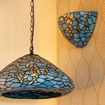 galerie glacis tiffany lampe suspendue fly away en duo avec applique