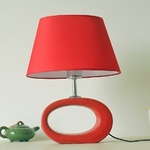galerie glacis lampe de table en céramique minerve rouge