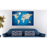 galerie glacis carte du monde en bleue dans un salon