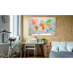 galerie glacis carte du monde en gris dans une chambre
