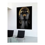 galerie glacis toile portrait femme noir et or