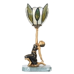 galerie glacis lampe de table Golden Art Deco Lady éteinte