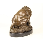 galerie glacis sculpture bronze le lion au serpent 35 cm 2