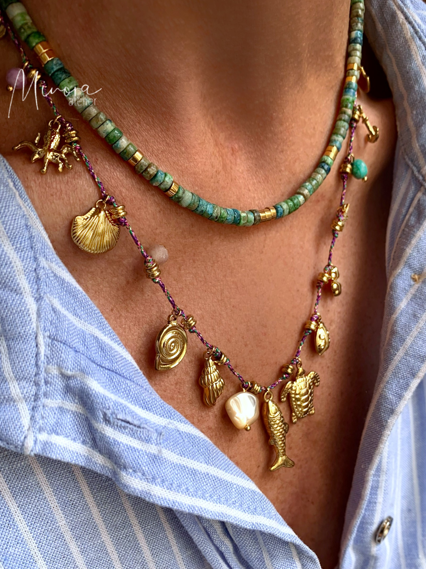 COLLIER/BRACELET MULTITOURS BEACH