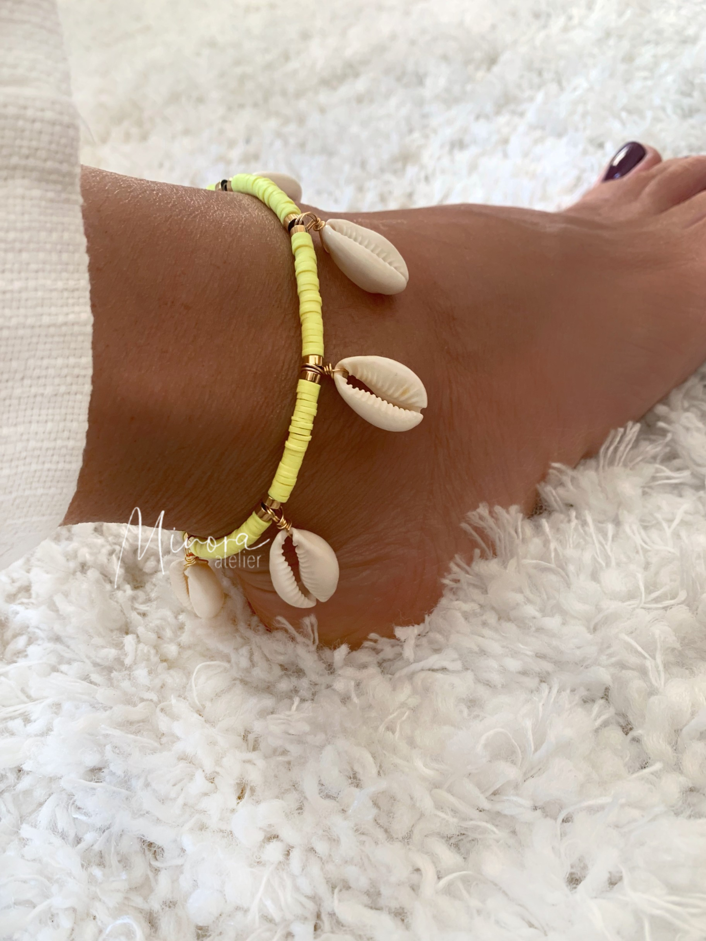 BRACELET CHEVILLE GIULIA JAUNE