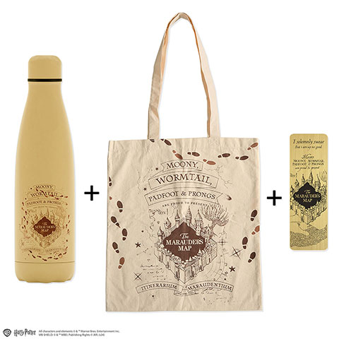 Lot carte du maraudeur, sac bouteille marque-pages