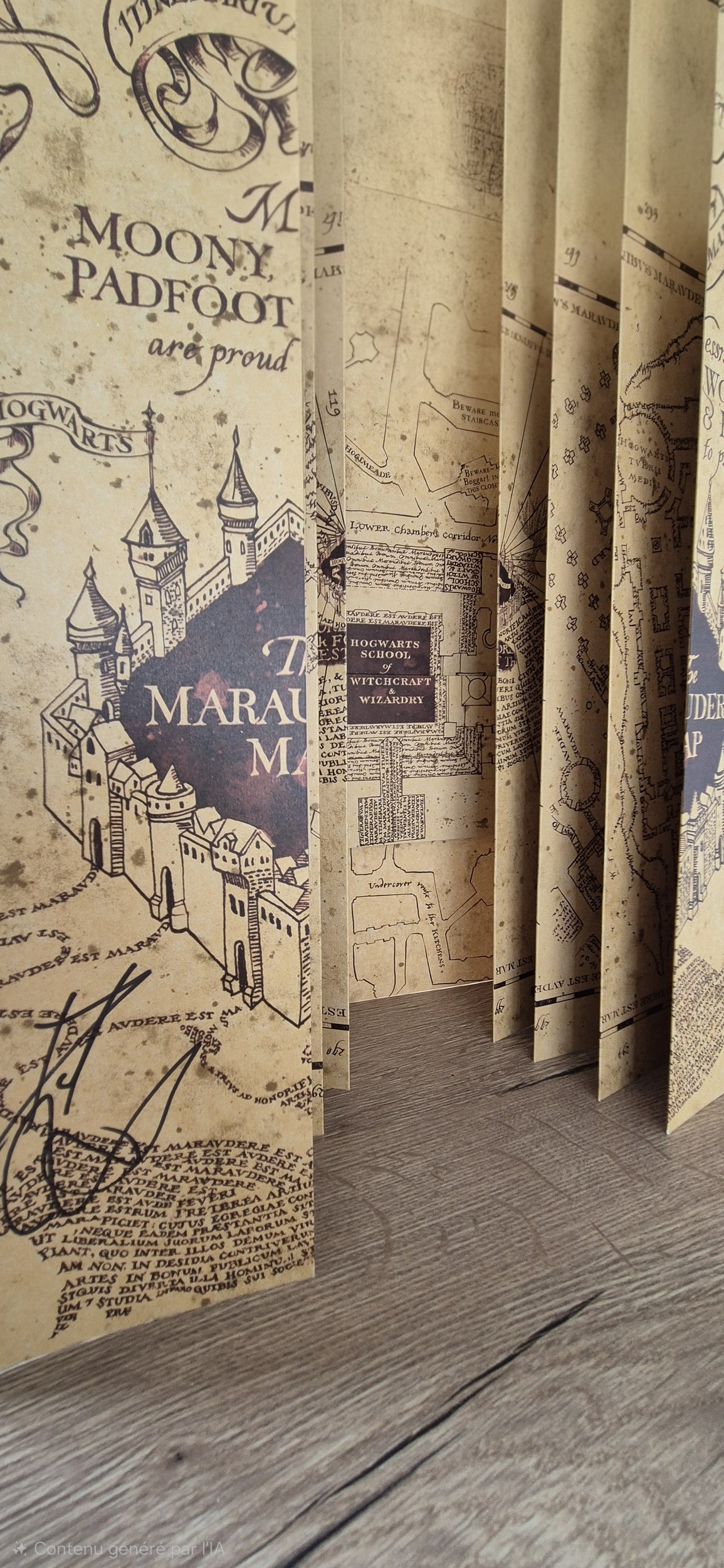 Carte du maraudeur dédicacée par daniel radcliffe