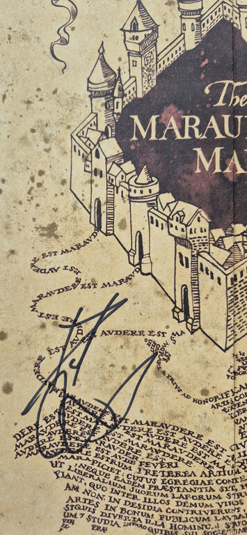 Détail de la signature de Daniel Radcliffe sur la Carte du Maraudeur