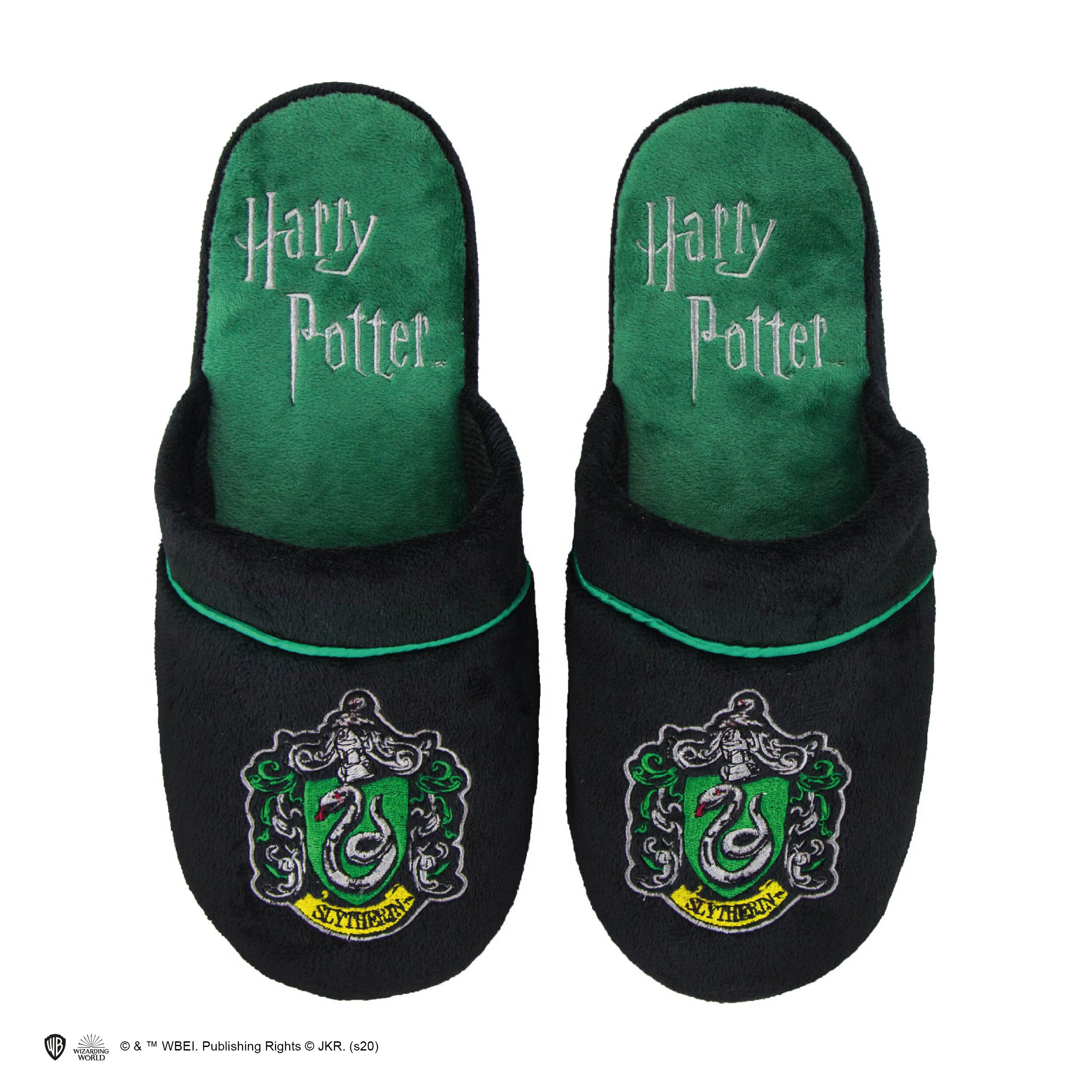 Chaussons Serpentard Harry Potter verts avec écusson brodé