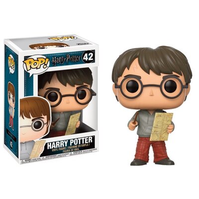 Funko POP! Harry Potter n°42 avec la Carte du Maraudeur déployée, dans sa boîte