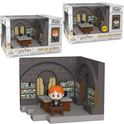 Mini diorama Funko Harry Potter Anniversary Ron Weasley et Neville chase, en boîte