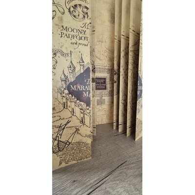 Carte du Maraudeur Noble Collection dédicacée par Daniel Radcliffe, vue d'ensemble