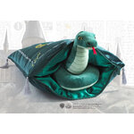 Coussin Serpentard, rangement de la peluche dans sa poche zippée
