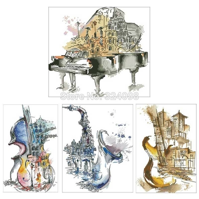 4 pièces : paysage dans violon, saxophone, guitare et piano