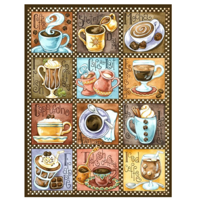 Affiche de différentes sortes de café