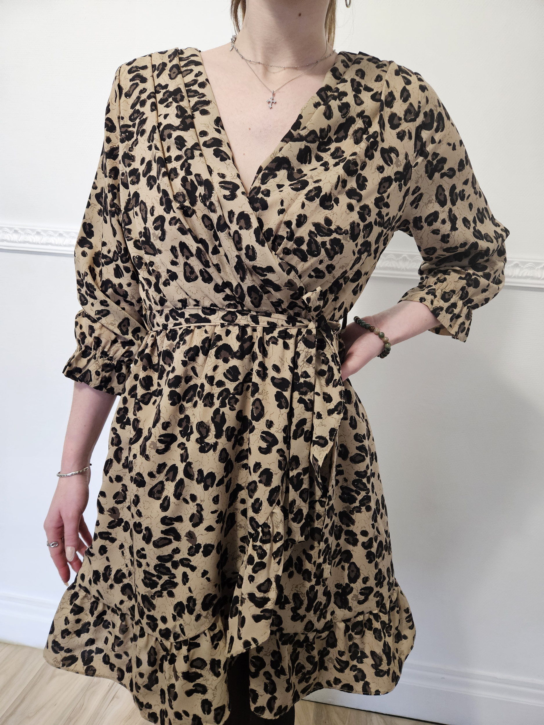 robe courte leopard