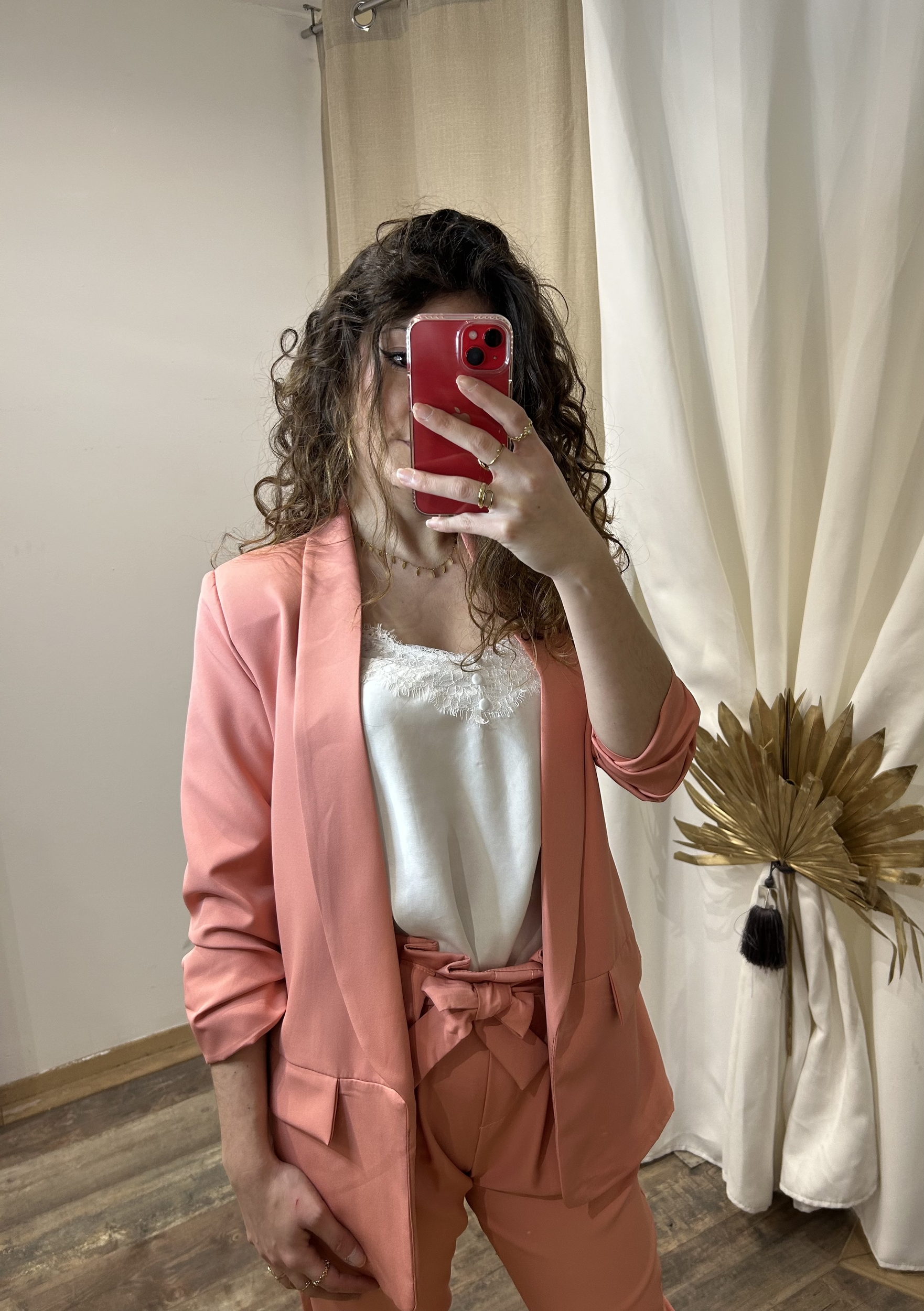 Veste et pantalon corail